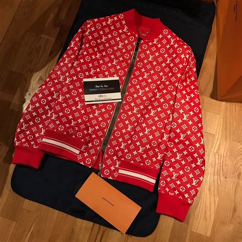 supreme louis vuitton track pants fake red|supreme x louis vuitton jacket.